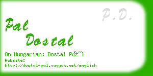 pal dostal business card